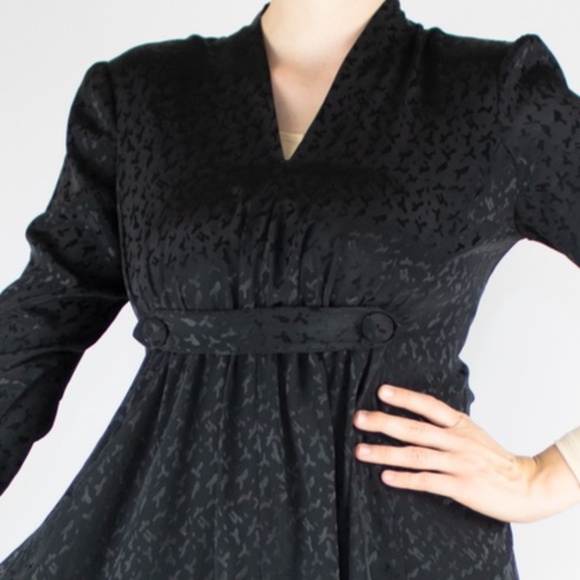 Vintage 80's Long Sleeve Goth Baby Doll Maxi - Picture 2 of 4